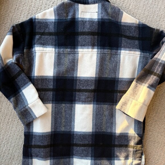 Cozy Banana Republic Blue Plaid Shirt Jacket (XS Petite) - Picture 4 of 4